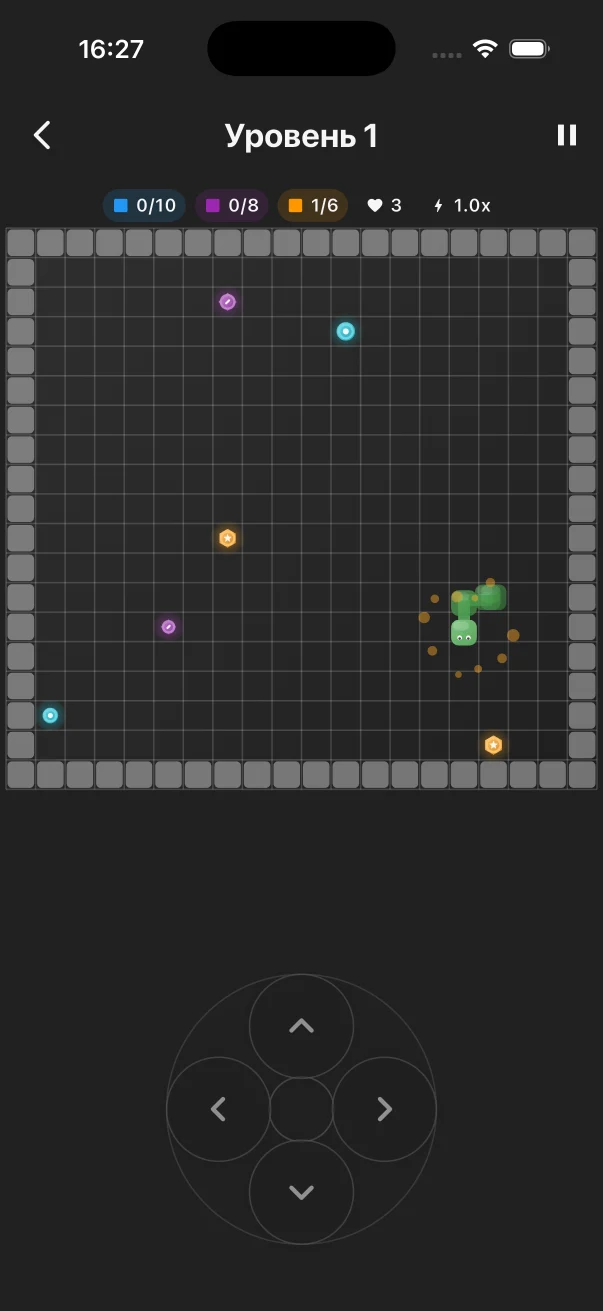Budgetum's hidden snake game on a dark grid